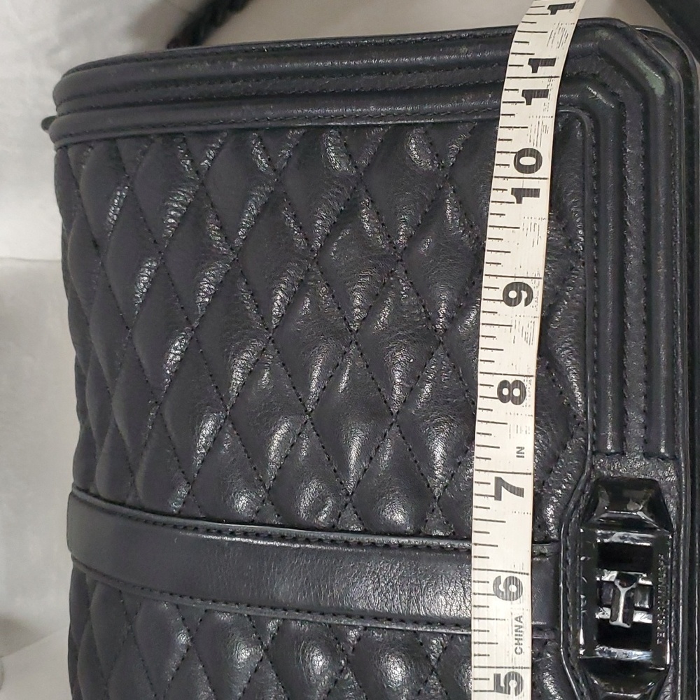 Rebecca minkoff jumbo black on black quilted crossbody bag purse - Picture 6 of 12